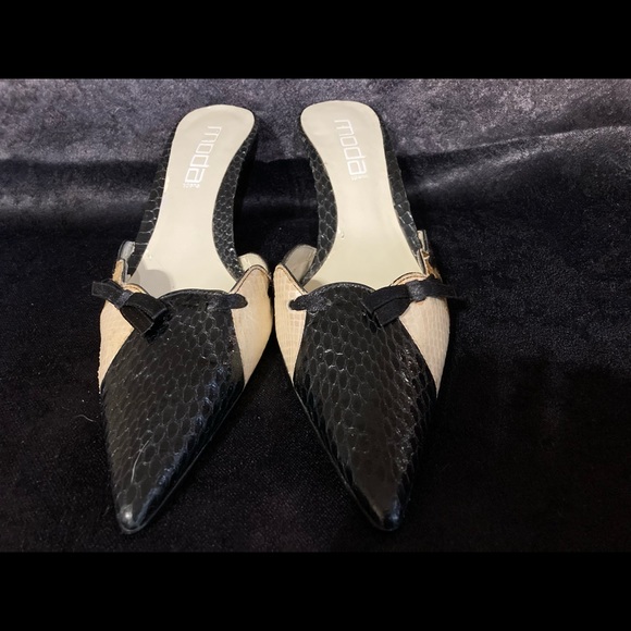 Moda Spana black/brown snakeskin pumps size 6.5 - Picture 3 of 5